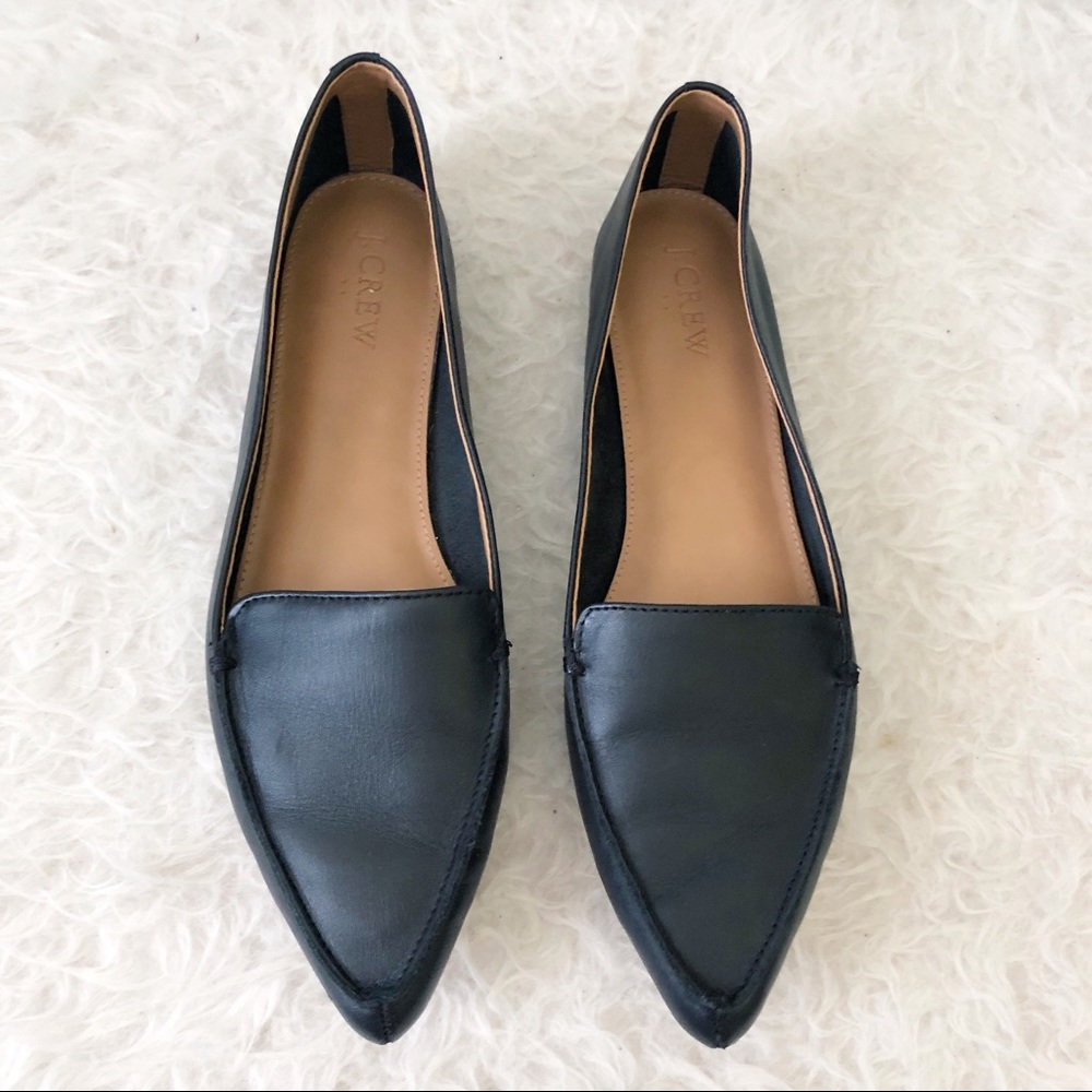 J. Crew Black Leather Flats